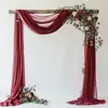Tela de Fondo para Arco de Boda Tul de Belleza Cortina de Gasa Plisada Decoración de Boda en el Césped Fiesta al Aire Libre