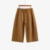 Pantalones tipo globo de cintura elástica con cordón para mujer talla grande, estilo otoño 2026, holgados, versátiles, casuales, cortos para mujer talla grande NK1602
