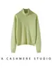 Suéter de cachemira para mujer de otoño e invierno con cremallera, cuello semi alto, tejido diagonal, mangas largas, jersey, cálido, color liso, suéter de punto