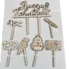 Amazon Decoração de Bolo de Aniversário de Tronco de Madeira Floresta Cartão de Inserção Alfanumérico de Aniversário Decoração