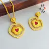 Tienda de Oro Mismo Estilo Oro Antiguo Cepillado Corazón de Diamante Colgante Versátil Collar de Corazón Cadena para Clavícula