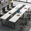 Mesa de conferencias, mesa larga, sencilla y moderna, combinación de escritorio y silla de oficina, mesa larga para sala de conferencias, banco de trabajo, mesa de tutoría y formación.