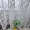 Cortina de Gasa Jacquard de Encaje Romántico Retro Francés Sala de Estar Balcón Dormitorio Opaca Blanca Gasa Partición Pantalla de Ventana Producto Terminado