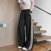 Pantalones Casuales de Raya para Hombre 2026 Nuevo Estilo Sueltos Rectos de Moda Pierna Ancha Versátiles Deportivos Largos Ropa para Hombre