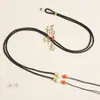 Cordão para Pingente Dzi de Cera de Abelha, Corda com Pingente Dupla Face, Fivela de Segurança de Jade, Corda com Pingente de Cruz, Corda Artesanal Venda por Atacado