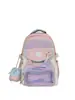 Mochila Escolar Estilo Ins de Alto Valor Yan para Niña de Secundaria Mochila de Gran Capacidad para Estudiante de Preparatoria Linda Mochila con Ventana para Pines Dopamina