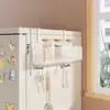 Estante lateral de almacenamiento para estante de refrigerador de cocina, soporte multifuncional de múltiples capas para condimentos y film transparente para uso doméstico montado en la pared