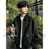 Chaqueta cortavientos con cremallera de cuero PU de alta gama, moderna y transfronteriza para hombre, nueva moda de primavera y otoño, chaqueta de cuero de motociclista elegante y genial