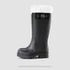 Botas de Lluvia Rojas de Caña Alta con Tirador para Mujer, Botas de Agua Versátiles de Suela Gruesa Estilo Coreano, Zapatos de Goma Antideslizantes, Zapatos Impermeables para Exteriores 1023