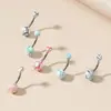 Uña de ombligo acrílica de acero inoxidable con grietas, hebilla de ombligo de moda con pintura de personalidad europea y americana, Amazon nuevo piercing