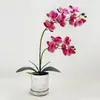 Orquídea Phalaenopsis Artificial 2 Hastes 12 Flores Ornamento Decorativo para Sala de Estar Phalaenopsis Impressa em 3D Decoração de Planta em Vaso Planta Artificial