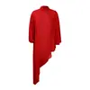 D239 Amazon 2024 Verano Europeo y Americano Gasa Irregular Moda Comercio Exterior Talla Grande Vestido Holgado para Mujer Europeo y Americano