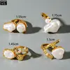 Joyería Europea y Americana Anillo de Perlas Barroco Retro para Mujer Ins Aleación Líquida Conjunto de Anillos Abiertos Asimétricos