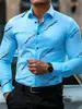 Camisa de Hombre Elástica Transfronteriza para Hombre 2026 Manga Larga Botones Corte Ajustado Tallas Grandes