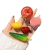 Puesto de Mercado Nocturno Comida y Juego Caricatura Fruta Pasador Infantil Lindo Adorno para el Cabello Modelo de Un Yuan Celebridad de Internet Accesorio para el Cabello Manzana