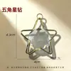 Accesorios de Joyería de Estrella de Cinco Puntas de Metal Colgantes DIY Estrella con Borde Dorado Estrella de Vidrio con Pedrería Piezas Pequeñas Decorativas de Metal Estrella de Cinco Puntas