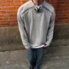Moletom com zíper e gola redonda, design moderno para homens, marca americana da moda, novo estilo para primavera e outono, cool, jaqueta top com costura contrastante em blocos, moderno
