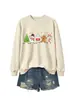 Amazon Wish tienda independiente linda y divertida versátil para mujer estrella de cinco puntas árbol de Navidad muñeco de nieve taza de café sudadera para exportación