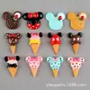 Accesorios de Resina de Helado, Conos de Mickey y Minnie, Materiales para Funda de Teléfono con Pegamento de Crema, Mini Crocs