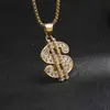 Europa y Estados Unidos explosiones transfronterizas hip-hop HIPHOP colgante joyería oro diamante símbolo de dólar collar colgante venta directa