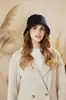 Gorros de Otoño e Invierno para Mujer, Gorro de Lana Tejido Versátil de Color Sólido, Sombrero de Pescador que Adelgaza el Rostro, Gorro Tipo Cubeta Cálido con Forro de Forro Polar para Circunferencia de Cabeza Grande