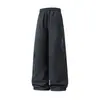 Pantalones de Algodón Funcionales Rectos para Hombre para Exteriores, Estilo Otoño e Invierno, Pantalones Cargo Casuales con Cremallera y Bloques de Color, Pantalones Largos Cálidos y Gruesos