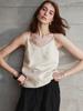 Camisole de Linho com Decote V Europeu e Americano Camisa Base Simples Casual de Verão Top Regata de Algodão e Linho Solto Sem Costas