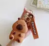 Linda Cartera de Silicona de Capibara, Bolsa de Dibujos Animados para Niños, Bolsa de Almacenamiento Portátil, Tarjetero, Bolsa para Auriculares, Colgante Pequeño