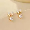 Pendientes de Plata S925 con Lazo y Borla de Circonita, Súper Brillantes y Dulces, Pendientes Elegantes para Mujer, Accesorios de Lujo de Gama Alta Más Vendidos