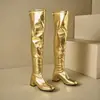 Botas largas de otoño e invierno transfronterizas para mujer con punta redonda, suela de goma, antideslizantes, cremallera trasera, color liso, talla grande, botas de moda versátiles para mujer