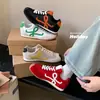 Zapatos Ligeros y Fáciles de Caminar, Nuevo Estilo Primavera Casual Estilo Universitario Bloques de Color Zapatos de Entrenamiento Alemanes, Puntiagudos Redondos con Cordones Zapatos de un Solo Color, Zapatos Planos Rojos para Mujer
