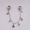 Pulsera de Flor y Mariposa Chapada en Cobre y Plata de Lujo Ligero, Cadena de Seguridad DIY, Borla Microincrustada, Colgante de Zirconia, Accesorios