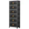 Armario de almacenamiento plegable, no requiere montaje, armario para almacenamiento de ropa, caja de almacenamiento de plástico multicapa para uso en dormitorio