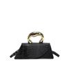 Bolsa de Mão com Design de Nicho Novo Outono 2024 Bolsa Feminina Personalizada Bolsa de Ombro Crocodilo Bolsa Transversal Couro Patenteado Face Brilhante