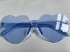 Gafas de sol sin montura en forma de corazón de color gelatina, Gafas de una sola pieza en forma de corazón, Colores deslumbrantes, Estilo transfronterizo