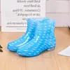 Botas de chuva femininas da moda para uso externo, forradas com fleece, antiderrapantes, de cano curto, com sola macia, sola grossa, sola plana, corte baixo, resistentes ao desgaste, para o inverno