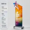 Troféu de cristal colorido criativo de estrela de cinco pontas feito sob medida para reunião anual da empresa Prêmios de funcionários excepcionais comemorativos feitos sob medida