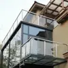 2025 Varanda de Villa Exterior Aço Inoxidável 304 Vidro Temperado Postes de Guarda-corpo Cerca à Prova de Ferrugem Corrimão de Escada