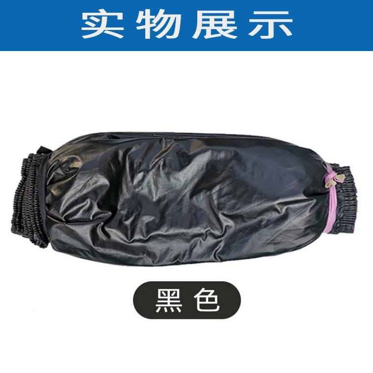 01255#黑色pu皮革套袖★袖口3+2线39cm_23.j