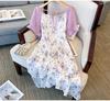 60.00 kg-175.00 kg talla grande para mujer 200 kg hermana gorda vestido floral de manga corta delgado para mujer 2024 verano nuevo