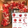 Conjunto de Arco de Balões Metalizados de Natal Caixa de Presente Decoração de Doces de Natal Festa de Véspera de Natal Decoração de Feriado Balões
