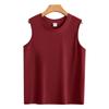 Chaleco pesado de estilo americano para hombre, camiseta sin mangas, chaleco deportivo de verano para hombre, de algodón, cuello redondo, suelto, de manga corta