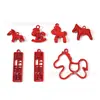 Estéreo Sólido Rojo Año del Caballo Joyería Accesorios Colgante de Aleación DIY Cadena para Teléfono Móvil Llavero Colgante para Pendientes Hecho a Mano
