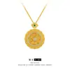 Atacado da Mesma Estilo da Loja de Ouro Areia Dourada Novo Estilo Chinês Grande Rotativo Filigrana Ruyi Ponto Diamante Oito Tesouros Bússola Pingente Corda Trançada