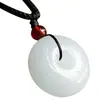 Pingente Fivela da Paz de Jade Natural de Tianshan, Xinjiang, Colar com Anel da Paz de Jade Branco, Pingente Interligado para Clavícula de Jade