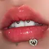 Piercing Labial Cruz de Corazón Acero Inoxidable Circonita Incrustada Piercing de Hélice Labial Joyería para Piercing 1.2 Joyería para Piercing Rosca Interna Piercing Labial