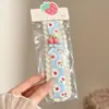 Faixa de cabelo de tricô floral com velcro para mulheres, presilha de franja floral doce, faixa de cabelo para arrumar o cabelo, acessório de cabelo estilo pastoral francês