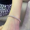 Pulseira Cor de Fibra Natural Verdadeira Cinza Fumê Simples Básica Luz Forte Perfeita Redonda Pérola Shijia Austríaca Mesmo Estilo do Xiaohongshu Yuhe