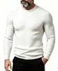 Suéter de Punto para Hombre 2026 Transfronterizo Europeo y Americano Ajuste Delgado Elástico Color Sólido con Cuello Redondo y Patrón de Trenza Moda Pulóver para Hombre