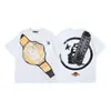 26Ss Nueva Moda de Verano Estilo High Street Camiseta Holgada de Manga Corta Lavada y Desgastada con Estampado